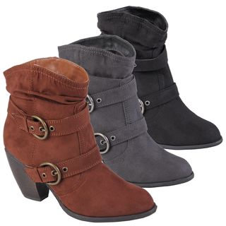 Hailey Jeans Co. Womens Jenny Sueded Buckle Detail Ankle Boots
