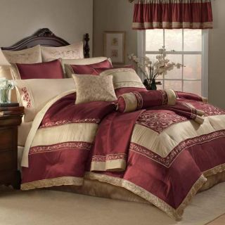 Florentina Garnet King size 22 piece Bed in a Bag with Two Sheet Sets