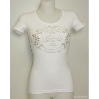 TEE SHIRT FEMME GUESS 95% Coton 5% Elasthanne COL ROND LOGO GUESS