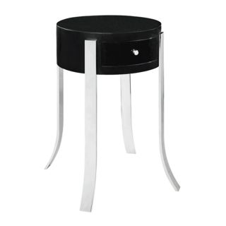 Round Drum Black Lacquer Accent Table Compare $519.99 Today $264.99