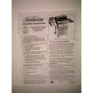 Sunbeam Assembly Instructions for Portable Liquid Propane Gas Barbecue
