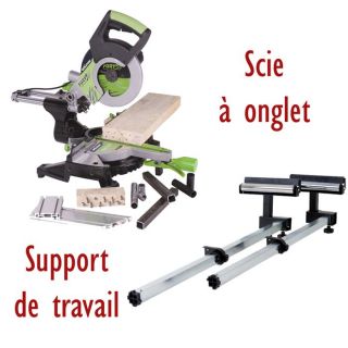EVOLUTION Scie à onglet radiale & Support   Achat / Vente SCIE