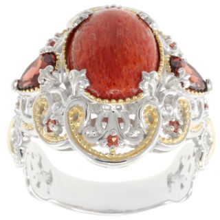 Michael Valitutti Two tone Red Mohave Turquoise and Garnet Ring Today