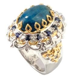 Michael Valitutti Two tone Apatite and Blue Sapphire Ring