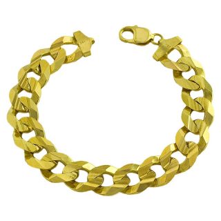 14k Yellow Gold Mens Solid 8.5 inch Curb Bracelet
