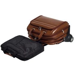 McKlein Midway Leather Checkpoint friendly 17 inch Rolling Laptop Case