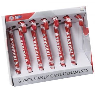 Indiana Hoosiers Plastic Candy Cane Ornament Set
