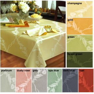 Rose Trellis Jacquard 60x104 inch assorted colors Tablecloth