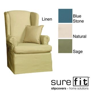 Sure Fit Cotton Duck Wing Chair Slipcover