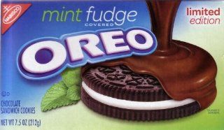 Oreo Mint Fudge Covered Limited Edition Chocolate Sandwich Cookies 7.5