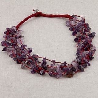 Purple Amethyst Chips Necklace (India)