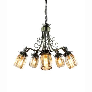 Crystal shade 5 light Antique brass finish Chandelier Today $69.99 1