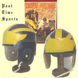 Yellow Wing Leather Football Helmet