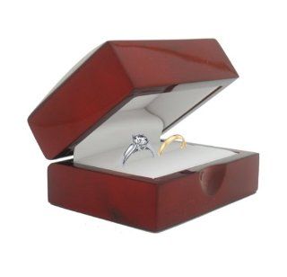 Cherry Wood Double Ring Jewelry Gift Box Jewelry