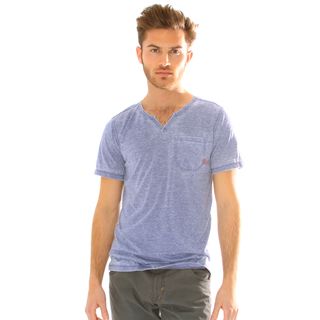191 Unlimited Mens Slim Fit Burnout Moroccan Neck Tee