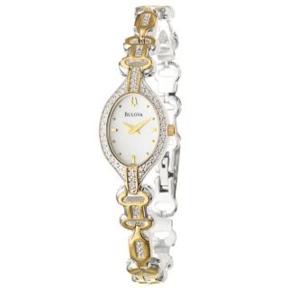 Bulova Womens Diamonds Two tone Steel Quartz Watch