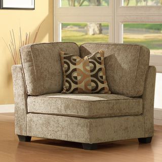 Barnsley Brown Beige Corner Chair with Pillow