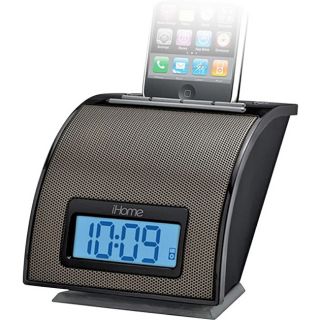 iHome Black iP11 Spacesaver Alarm Clock with iPod/iPhone Dock