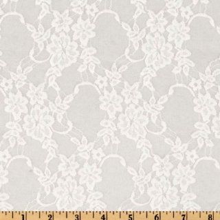 70 Wide Giselle Stretch Lace Floral White Fabric By The Yard