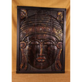 Carved Antique Finish Buddha Panel (India) Today $194.99
