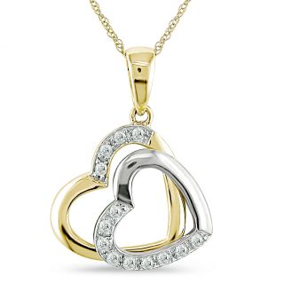 Miadora 10k Two tone Gold Diamond Accent Double Heart Necklace Today