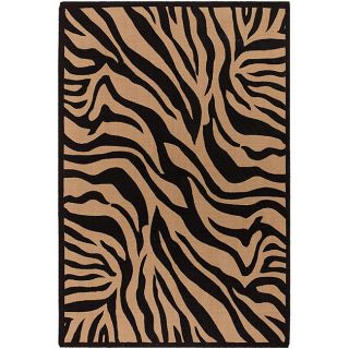 Flat weave Mandara Zebra Print Flora Rug (79 x 106)