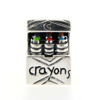 Pandora Compatible Colorful Crayons in the Box Charm Bead