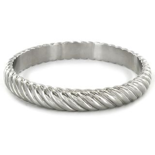 West Coast Jewelry Stainless Steel Twisted Bangle Bracelet
