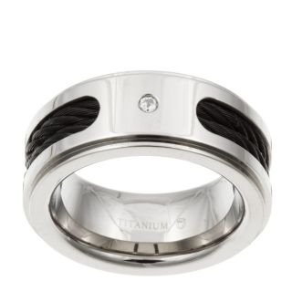 Titanium Mens Diamond and Black Cable Band Today $96.99 4.2 (10