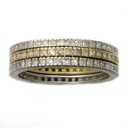 Beverly Hills Charm 10k Two tone Gold 1ct TDW Diamond Stackable