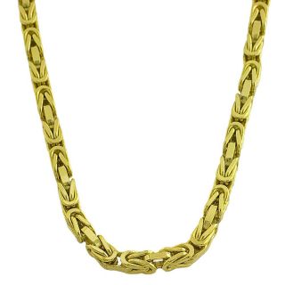 Fremada 14k Yellow Gold Mens Solid 18 inch Byzantine Link Necklace