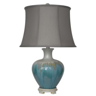 Integrity 25 inch White Metallic on Aqua Cermamic Table Lamp Today $