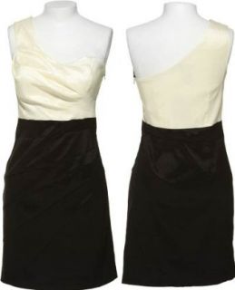Stretch Taffeta One Shoulder Dress [2862 170], Black/Ivory Clothing