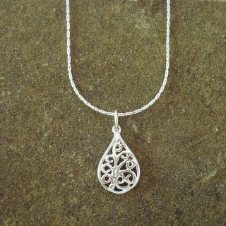 Jewelry by Dawn Sterling Silver Boxed Chain Necklace With Filigree