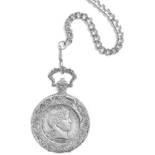 American Coin Treasures Silver Barber Half Dollar Pocket Watch