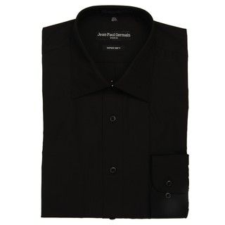 Jean Paul Germain Mens Black Convertible Cuff Dress Shirt