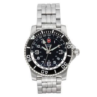 Swiss Army Mens Maverick II 2nd Time Zone Stainless Steel Watch