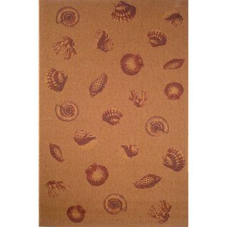 Patio Seashell Red Runner Rug (110 x 74)