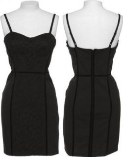 Lace & Jersey Corset Dress [60134563 169], Black, 15/16 Clothing