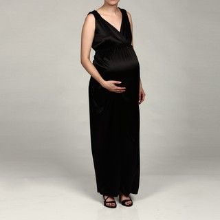 Everly Grey Womens Maternity Nina Black Maxi Dress