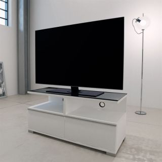 PARDUS Meuble TV support LCD/ LED 110 laquéBlanc   Achat / Vente