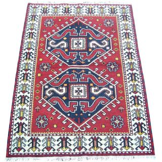 Kazak Hand knotted Red/ Ivory Rug (4 x 6) Today $219.99