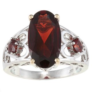 Meredith Leigh Sterling Silver and 14k Yellow Gold Garnet Ring