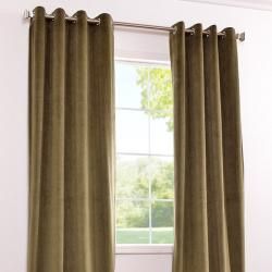 Grommet Moss Green Velvet 108 Inch Curtain Panel