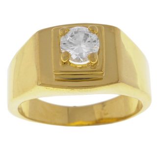 Simon Frank 14k Gold Overlay Mens Diamond Simulant CZ Ring Today $18