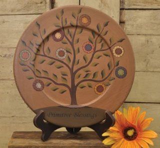 Plate & Stand   Primitive Blessings Tree   Country Rustic