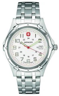 Wenger Silver Standard Issue XL Quartz Watch with Military Time