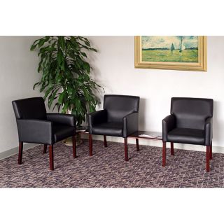 Boss Five piece Reception Group Set with Black Vinyl Upholstery Today