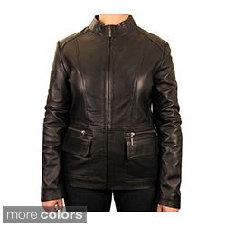 Knoles & Carter Womens Plus size Bellow Pocket Leather Jacket Today