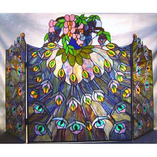 Tiffany style Stained Glass Fireplace Screen